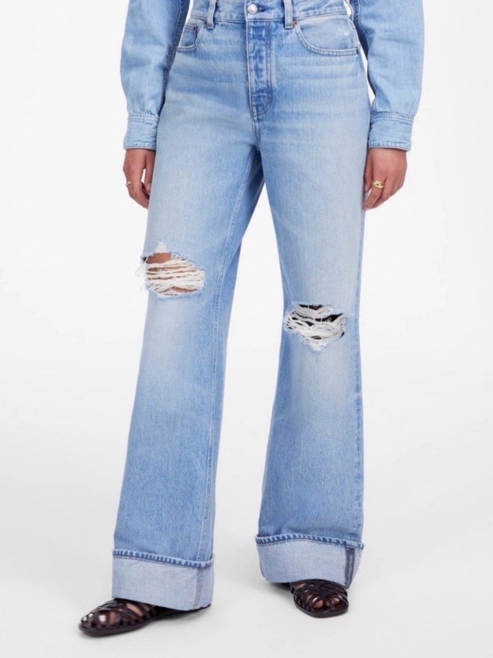 Madewell Light Blue Distressed Boyfriend Jeans